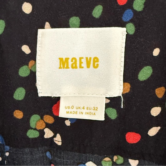 Maeve (Anthropologie) Multicolor Polka Dot Blouse Size 0 - Picture 3 of 4